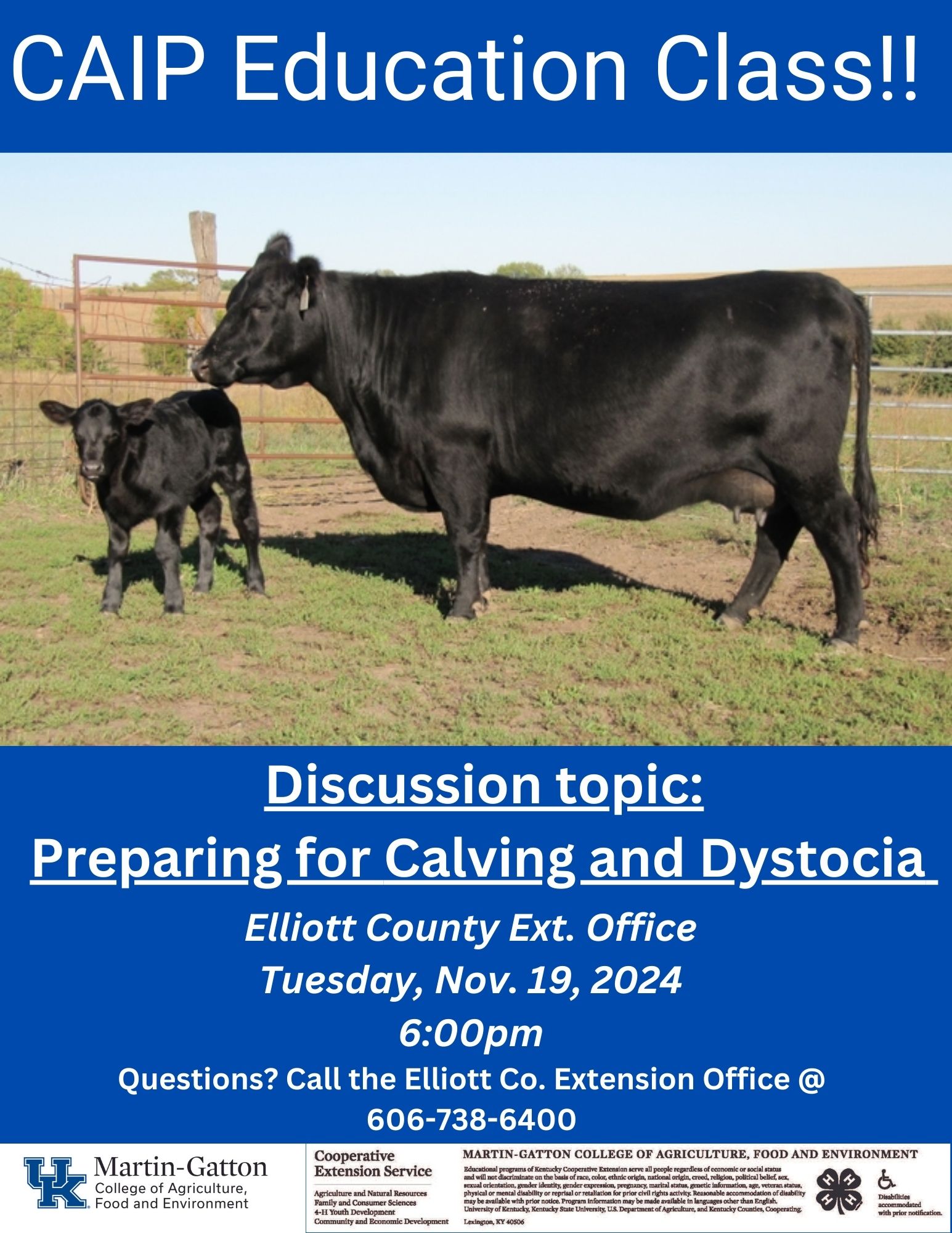 Preparing for Calving and Dystocia ( CAIP Education Class) 