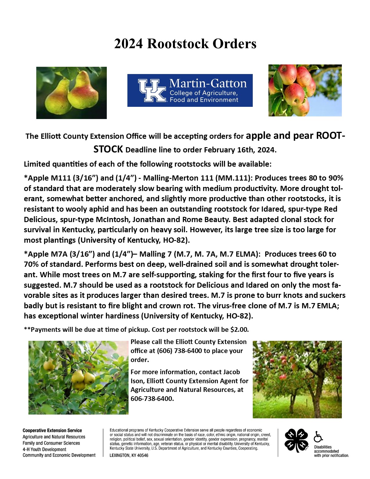 Apple Rootstock Orders