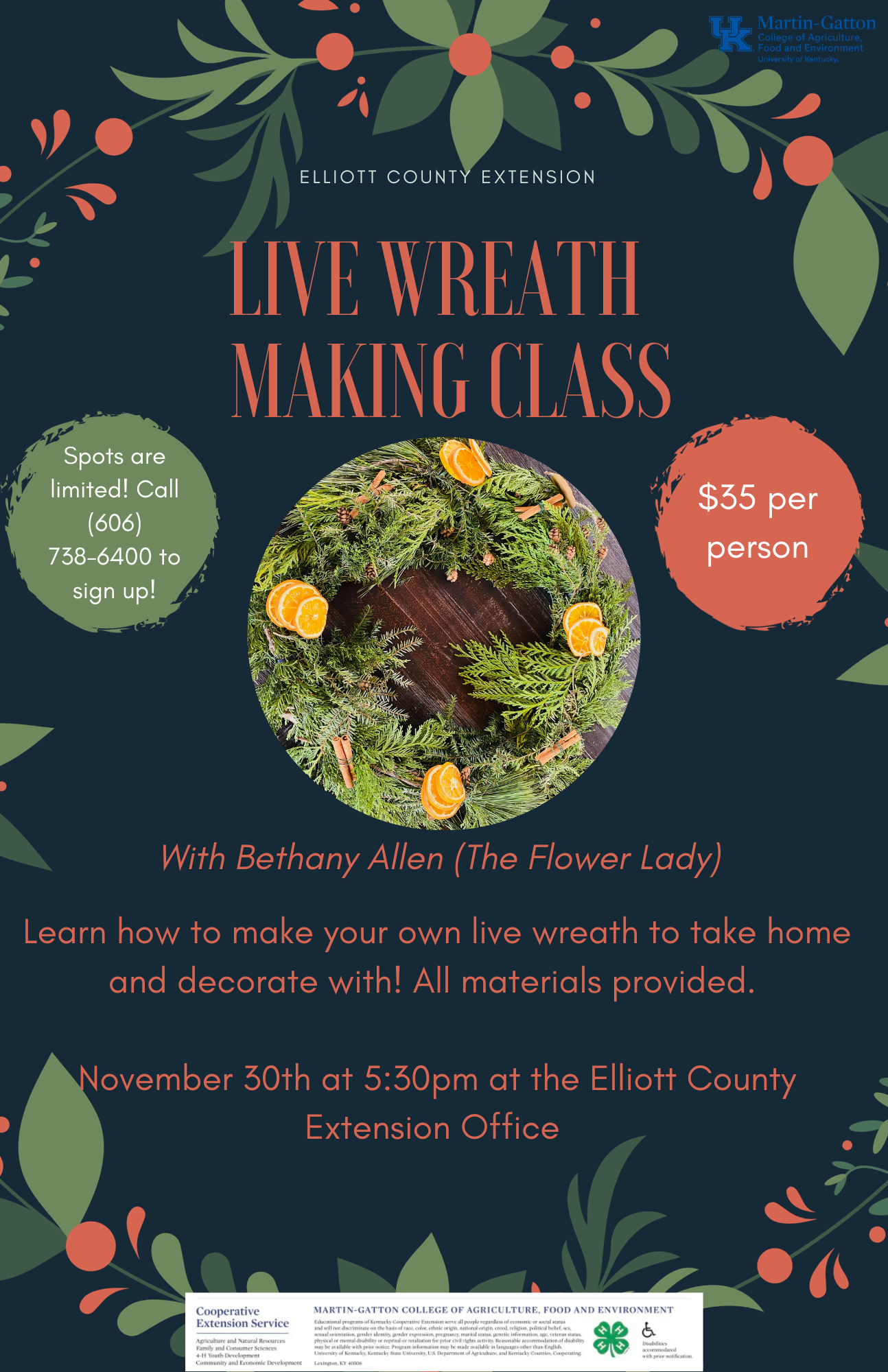 Live Wreath Making Class